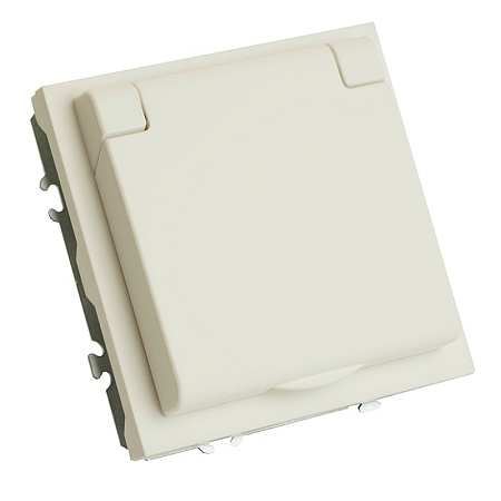 Розетка 1-местная с крышкой с защ. штор, STEKKER, с/з, 250В, 16А, серия Эмили, RST16-5112-05, черный уголь, soft touch - фото