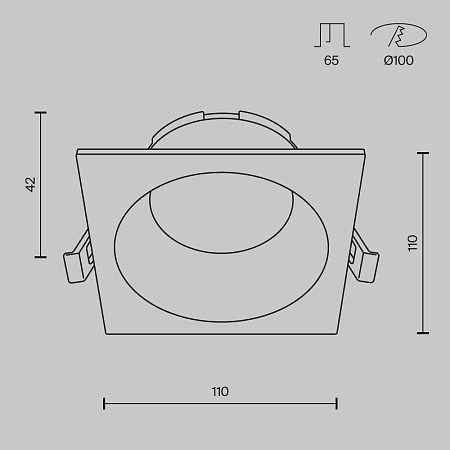 Встраиваемый светильник Technical DL126-GX53-SQ-B - фото