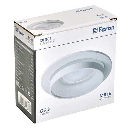 Светильник встраиваемый Feron DL362 LUNA  потолочный MR16 G5.3 белый - фото