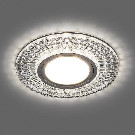 Светильник встраиваемый с LED подсветкой Feron CD943 потолочный MR16 G5.3 прозрачный, хром - фото