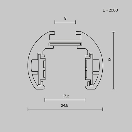 Шинопровод круглый низкопрофильный Technical TRXM034-R-412W - фото
