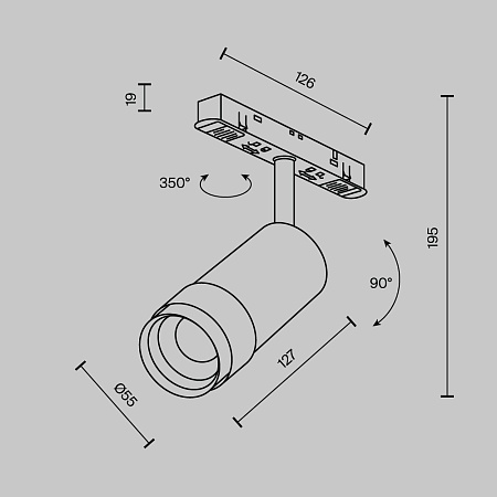 Трековый светильник Technical Focus Zoom TR211-1-12W3K-Z-W - фото