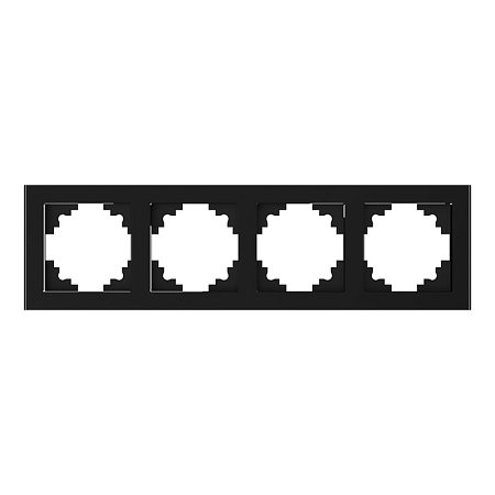 Рамка 4-местная, стекло, STEKKER GFR00-7004-05, серия Катрин, черный - фото