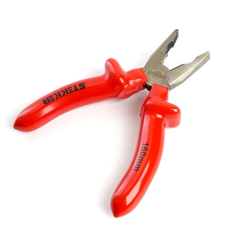 Плоскогубцы комбинированные диэлектрические STEKKER,  160мм, PLE1-160-S - фото
