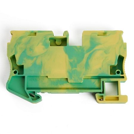 Зажим пружинный, 2-проводной проходной ЗНИ - 10,0 (JXB ST 10), желтый, зеленый STEKKER - фото