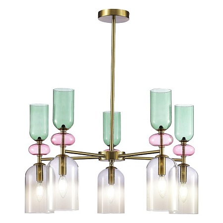 Люстра потолочная ST-Luce Золотистый/Дымчатый E14 5*40W SL2000.202.05 - фото