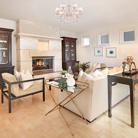 Подвесной светильник Eurosvet 3637/7 белый с золотом / прозрачный хрусталь - фото