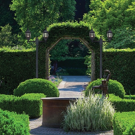 Светильник садово-парковый Feron 8115/PL8115 столб 3*100W E27 230V, черное золото - фото