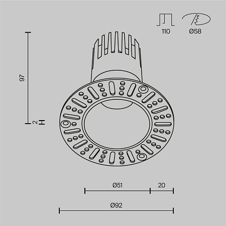 Встраиваемый светильник Technical DL120-10W-2.7K-TRS-B - фото