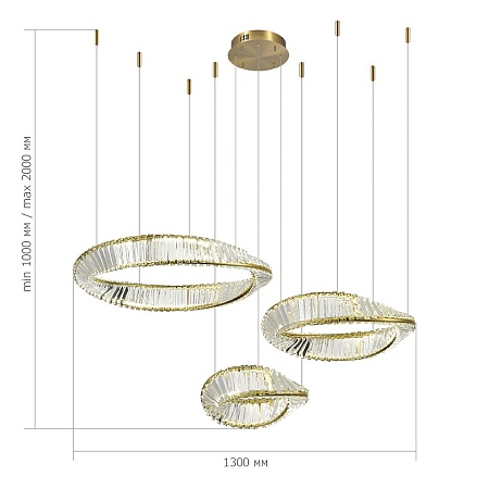Светильник подвесной ST-Luce Латунь/Прозрачный LED 1*97W 4000K SL6204.311.03 - фото