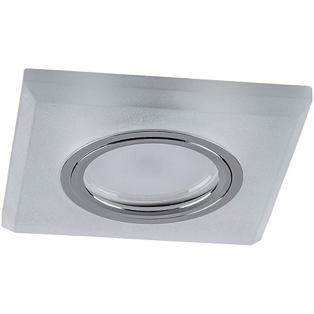 Светильник встраиваемый с белой LED подсветкой Feron CD8170 потолочный MR16 G5.3 белый матовый - фото