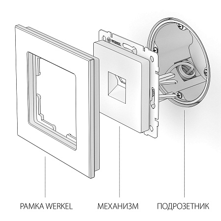 Телефонная розетка  RJ-11 серебряный W1182006 - фото