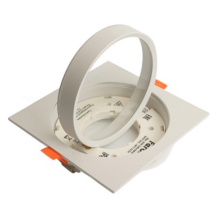 Светильник встраиваемый Feron DL705 потолочный GX70 белый квадрат IP44 - фото