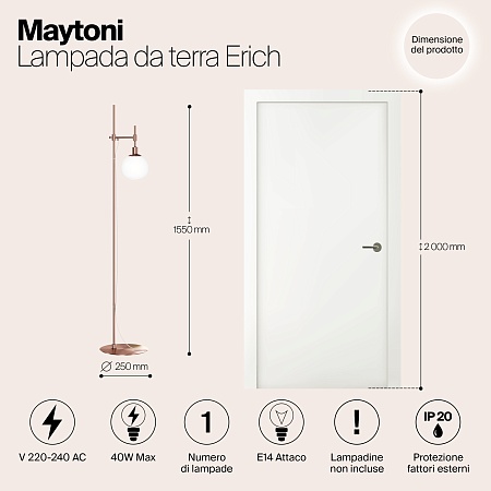 Напольный светильник (торшер) Maytoni Erich MOD221-FL-01-G - фото