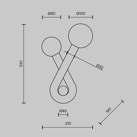 Настенный светильник (бра) Maytoni MOD476WL-02B - фото