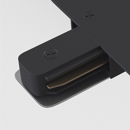 Коннектор L-образный Unity встраиваемый черный - фото