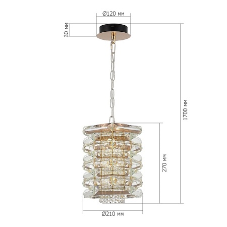 Светильник подвесной ST-Luce медь/прозрачный E14 4*40W SL6137.203.04 - фото