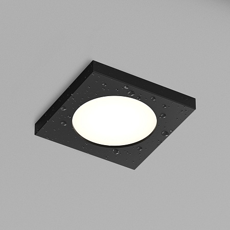 DK3015-BK Встраиваемый светильник влагозащ., IP 44, 50 Вт, GU10, черный, алюминий - фото