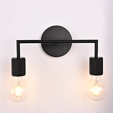 Бра Rh Utilitaire Double Sconce Black Imperiumloft 123263-22 - фото