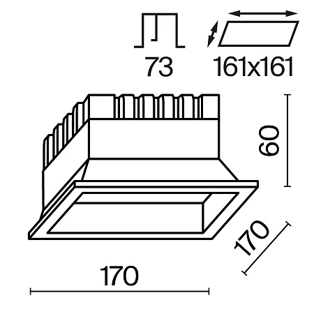 Встраиваемый светильник Technical DL056-24W3-4-6K-W - фото