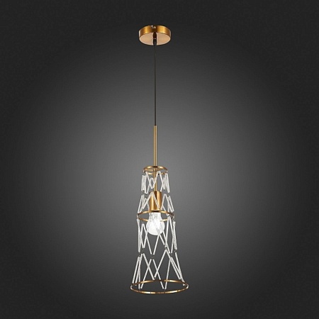 Светильник подвесной ST-Luce Золотистый/Золотистый, Прозрачный E27 1*60W SL1016.203.01 - фото