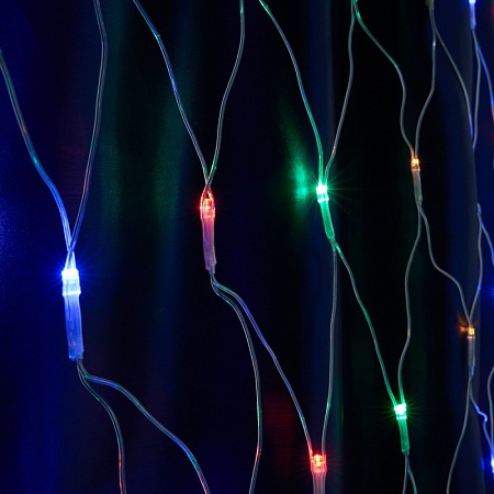 Светодиодная гирлянда Feron CL30 сеть 2х2м + 3м 230V мультиколор, c питанием от сети, прозрачный шнур - фото