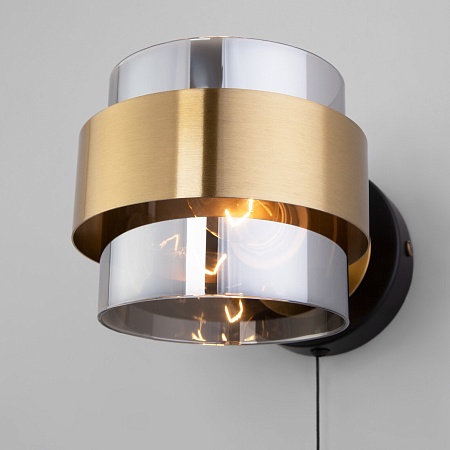 Настенный светильник Eurosvet 70127/1 черный/ дымчатый - фото