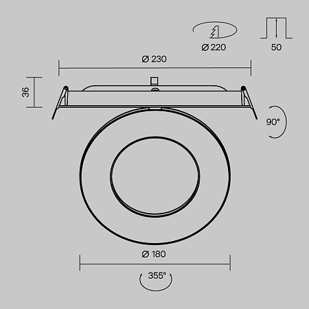 Встраиваемый светильник Technical DL102-12W2.7K-B - фото
