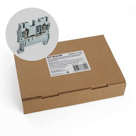 Зажим пружинный, 2-проводной проходной ЗНИ - 2,5 (JXB ST 2,5), серый STEKKER - фото