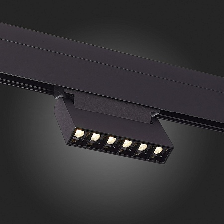 Магнитный трековый светильник Черный LED 1*6W 3000K 532Lm Ra>80 36° IP20 L120xW22xH108 ST364.436.06 - фото