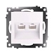 Розетка компьютерная 2-местная RJ-45 (механизм) STEKKER GLS00-7109-01 , серия Катрин, белый - фото