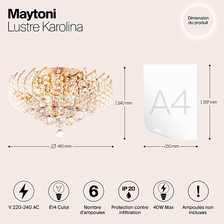 Люстра Maytoni DIA120-06-G - фото