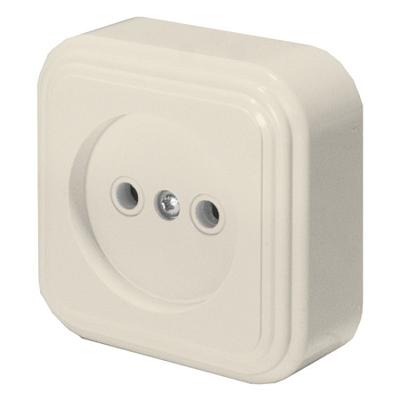 Розетка 1-местная б/з STEKKER, PST16-20-20 (RA 16-131-БЖ), пластик АВС, 250В, 16А, IP20, слоновая кость - фото