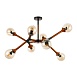 Светильник потолочный Черный, Темное дерево/Прозрачный, Янтарный E27 8*60W SLE109402-08 - фото