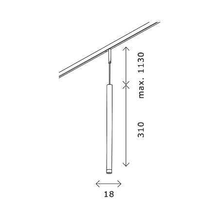 Магнитный трековый светильник Черный LED 1*3W 3000K 100Lm Ra>90 36° IP20 D18xH310 24V ST672.433.03 - фото