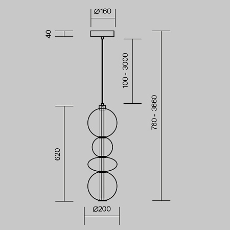 Подвесной светильник Maytoni Futuro MOD307PL-L36B3K - фото