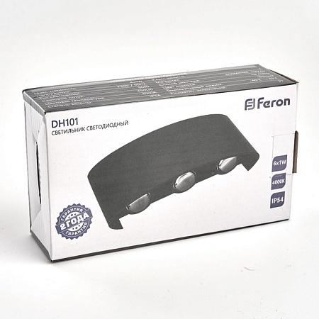 Светильник уличный светодиодный Feron DH101, 6*1W, 450Lm, 4000K, черный - фото