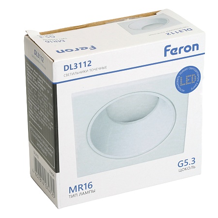 Светильник встраиваемый Feron DL3112 потолочный MR16 G5.3 белый - фото