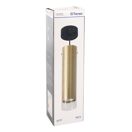 Светильник потолочный Feron ML1898 Barrel LUMINA levitation на подвесе MR16 35W 230V, золото, черный, 55*200 - фото
