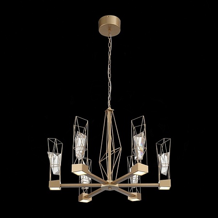 Люстра подвесная ST-Luce Матовое золото/Матовое золото, Прозрачный LED 6*8W 4000K SL815.203.06 - фото