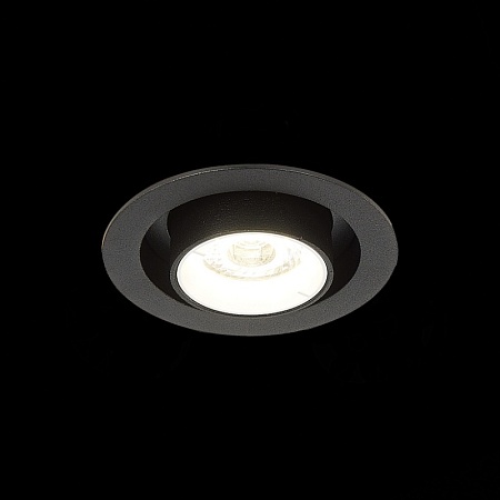 Св-к встр. Черный LED 1*12W 3000K 900Lm Ra80 24° IP20 D90xH92 180-240V ST702.438.12 - фото