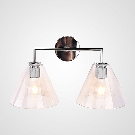 Бра Rh Utilitaire Funnel Shade Double Sconce Silver Imperiumloft 123268-22 - фото