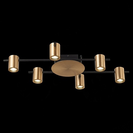 Светильник потолочный ST-Luce Черный/Латунь GU10 6*7W SL1207.402.06 - фото