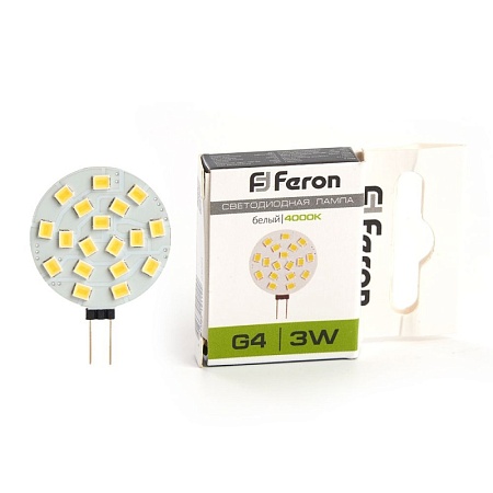Лампа светодиодная Feron LB-16 G4 3W 12V 4000K - фото