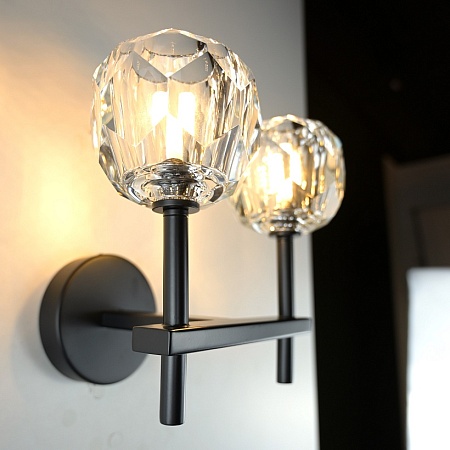 Бра Boule De Cristal Double Sconce Brass Черный Imperiumloft 178385-22 - фото