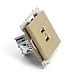 Розетка 2-местная USB (механизм), STEKKER, GLS10-7115-08, 250В, 2,1А, серия Катрин, золото - фото
