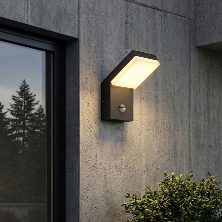Уличный настенный светодиодный светильник Sensor IP54 с датчиком движения 1541 TECHNO LED черный Elektrostandard - фото