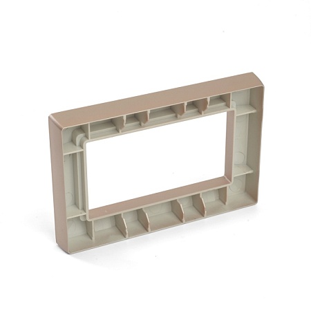 Рамка  2-местная (без перемычки),  пластик, STEKKER, PFR00-7012-02, серия Катрин, шампань - фото