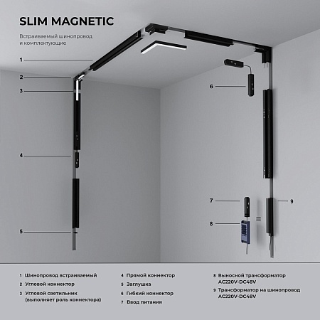 Slim Magnetic Шинопровод встраиваемый под ГКЛ 12,5мм (белый) (3м) 85208/00 85208/00 - фото