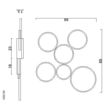 Потолочная Люстра В Виде Колец Twine 5 Rings Black Imperiumloft 204613-26 - фото